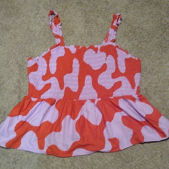 Women's plus size Ava and Viv ruched, peplum tank top - Picture 2 of 4